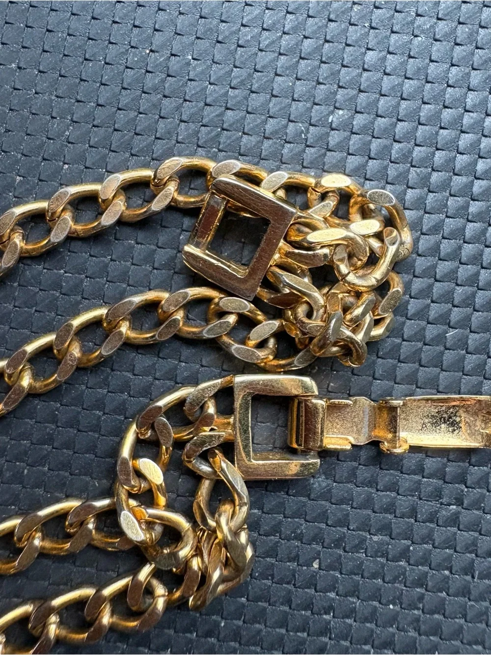 Givenchy Gold-Tone Triple Chain Bracelet with Greek Key Plate